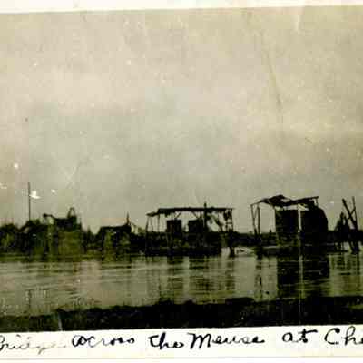 Old bridge across the Meuse at Charney