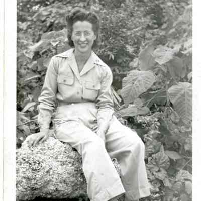 Unidentified nurse in summer work uniform