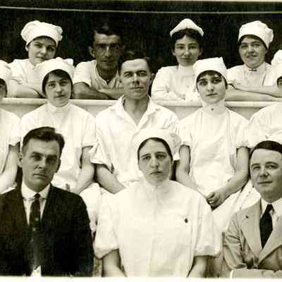 University Hospital Surgical Ampitheatre nurses and surgeons, 1917