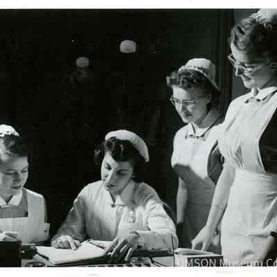 Nursing students with night supervisor, University Hospital
