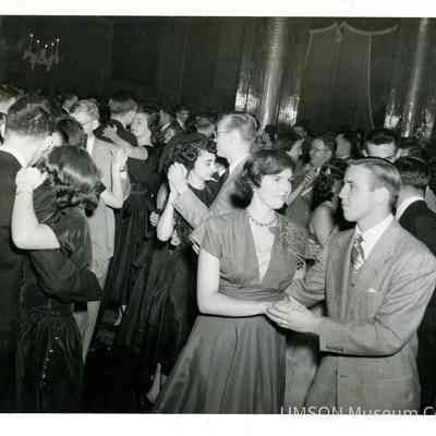 Crowded dance floor in a ballroom