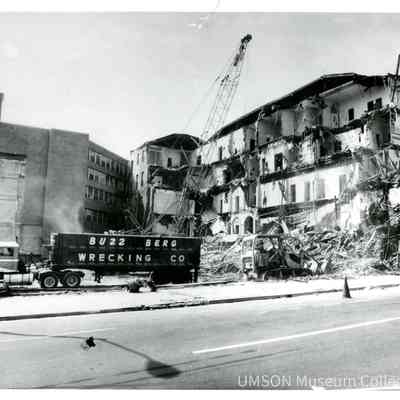 Razing of University Hospital at Lombard and Green Streets, August 22, 1974