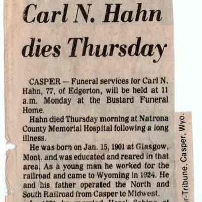 Obituary-Carl Hahn