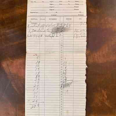 CMR Conductor's Train Record