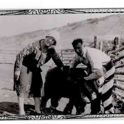 Mary Brooks with Sheep