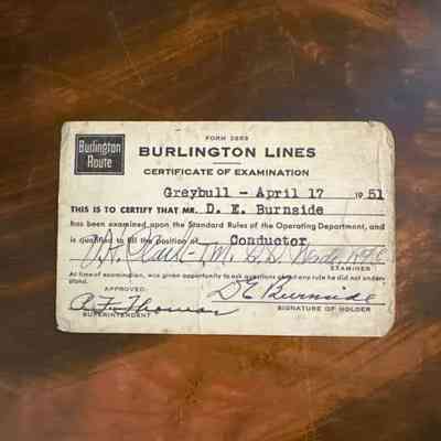 Certificate of Examination-Burnside