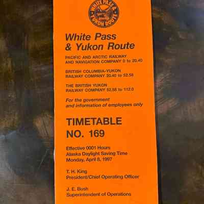 WP&Y Timetable No. 160