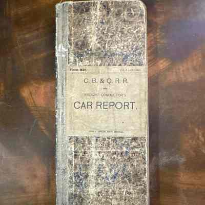 CB&Q Freight Conductor's Car Report Book