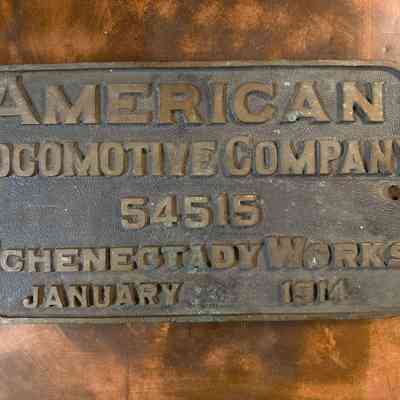 Alco Builder's Plate-No. 54515