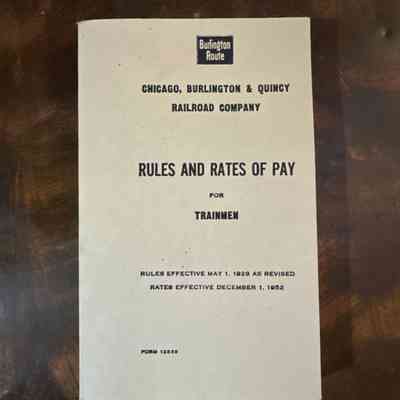 Rules and Rates of Pay-CB&Q