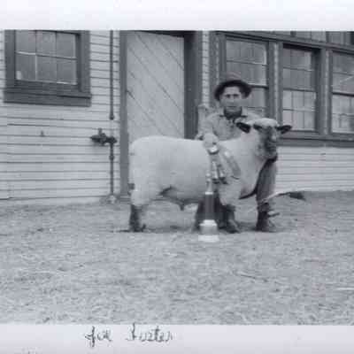 Joe Fister with a Sheep