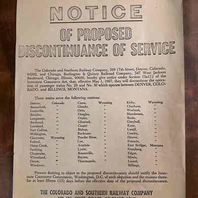 Notice-Proposed Discontinuance of Service