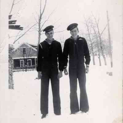Bruce and Chris in Navy Uniforma