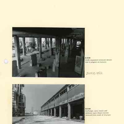 B-3130 Exchangers, spray towers & adiabatic (gum frops) reactors removed from inside of structure