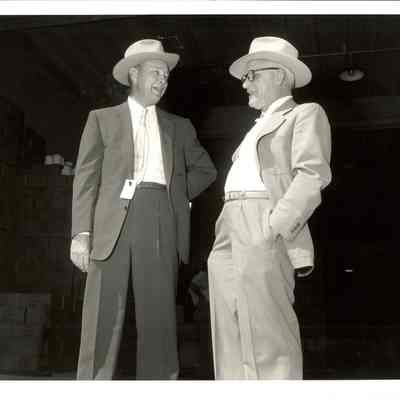 Dr. Beutel with George Rackle at Canning Plant