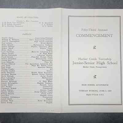 Fifty-Third Annual Commencement Program, Harbor Creek Township Junior-Senior High School, June 2, 1959