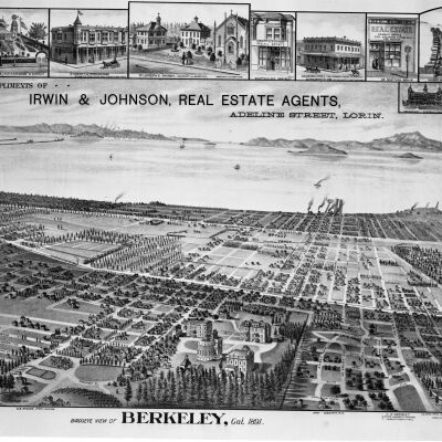 Birdseye view of Berkeley from hills 1891