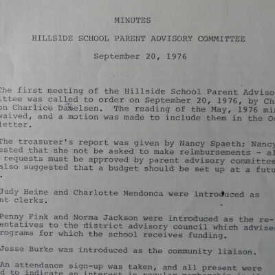 Hillside School materials