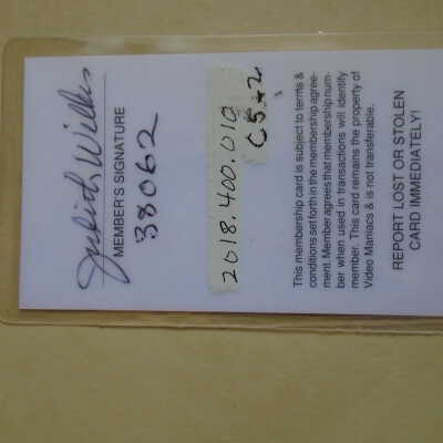 back side of card