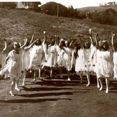 Hillside School students dancing on May Day, 1921