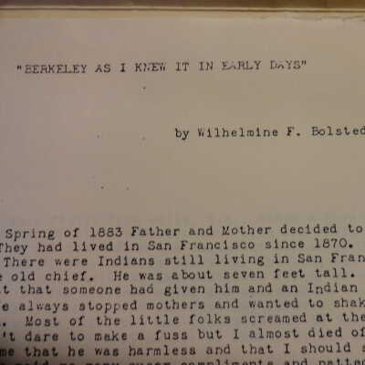 Berkeley As I Knew it in Early Days