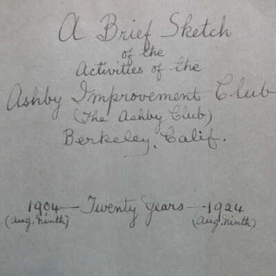 Brief sketch of the Ashby Improvement Club