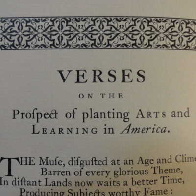 Verses on the prospect of planting arts and learning in America