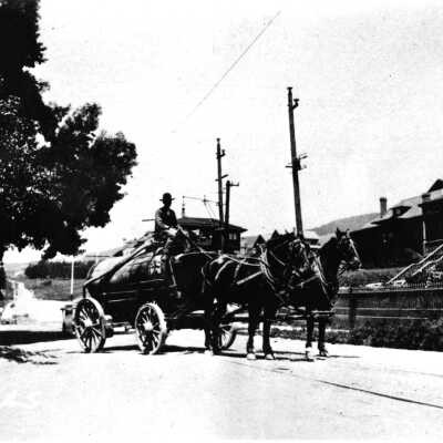 Horse drawn water wagon