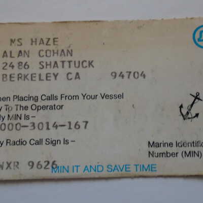 Marine Telephone # Card