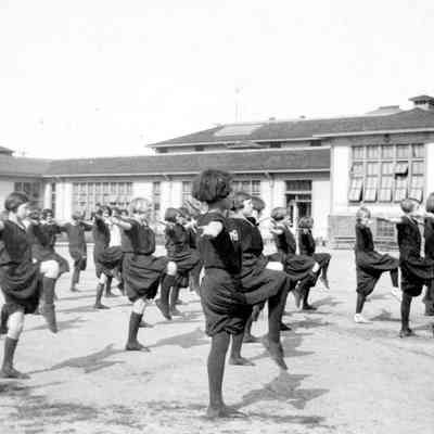 Burbank Junior High School - Girls in bloomers exercising