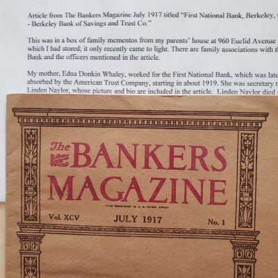 Baird Whaley's parents and the First National Bank in Berkeley