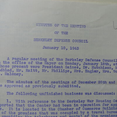 Berkeley (Calif.) Defense Council records