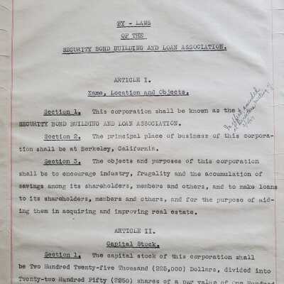 College Building and Loan Association records, 1925-1933