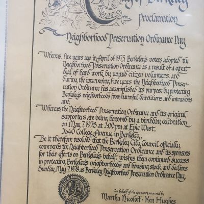 Neighborhood Preservation Ordinance papers