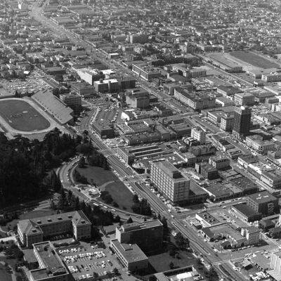Aerial view of downtown Berkeley