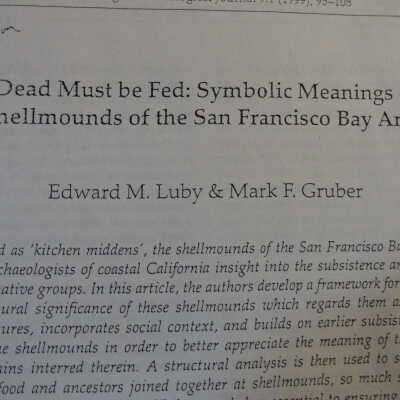 Material re shellmounds of bay area