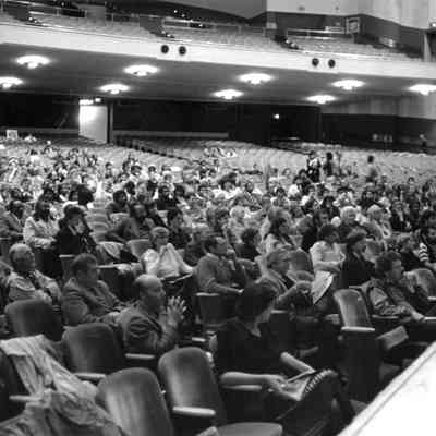 Meeting in Berkeley High Auditorium