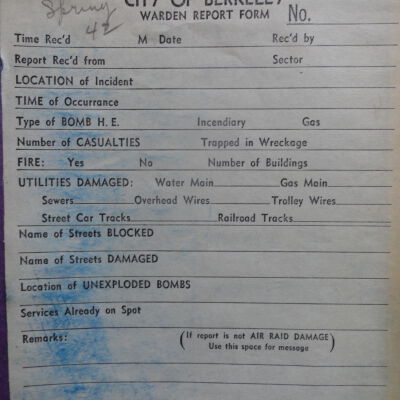 World War II air raid warden book.