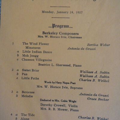 Music and theater programs collected by Rosalie and Beatrice Sherwood