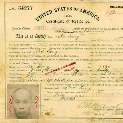 Lee Tong certificate of residence