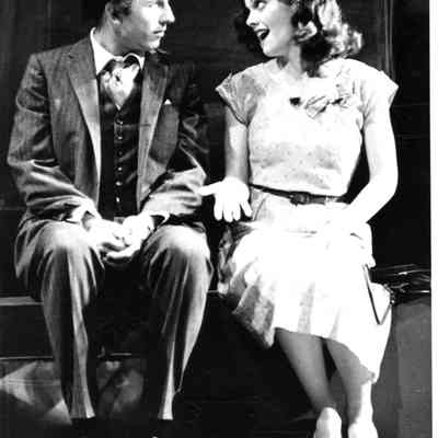 Charles Dean and Emily Heebner in "After the Fall" at the Berkeley Repertory Theatre