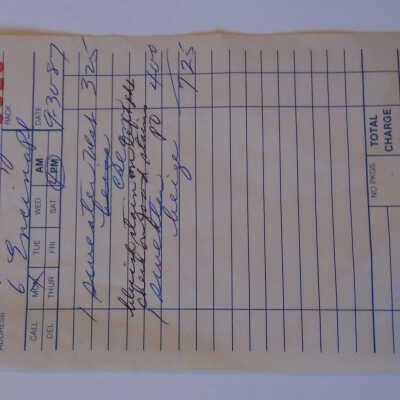 receipt showing stapled tag