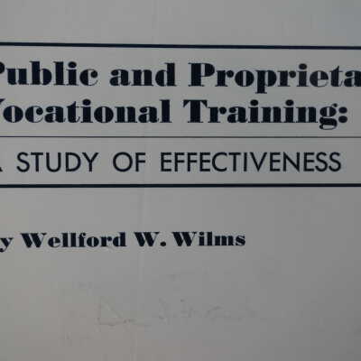 Public and Proprietary Vocational Training: A Study of Effectiveness