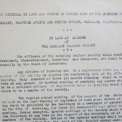 Berkeley Welfare Society minutes