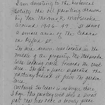 Donor's letter.