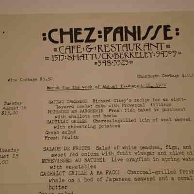 Chez Panisse Menu