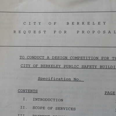 City of Berkeley Public Safety Building design competition materials.
