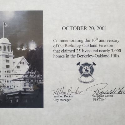 Commemorating the 10th anniversary of the Berkeley-Oakland Firestorm