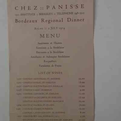 Chez Panisse Menu