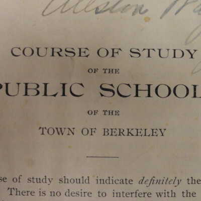 Course of study of the public schools of the town of Berkeley